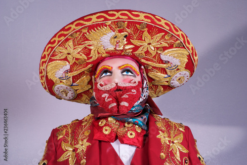 charro rojo del carnaval en iztapalapa mèxico  photo