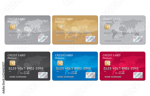 Credit card set vector