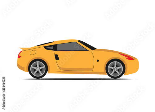 Vector illustration of yellow car  