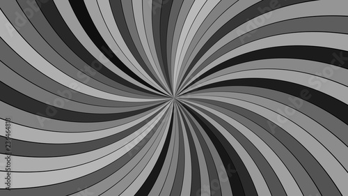 Grey abstract psychedelic spiral stripe background - vector curved burst design