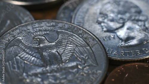 Pile Of American Coins Money. Account Finance Bank Business Concept