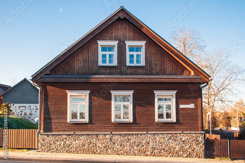 Old wooden house in Trakai, Vilnius, Lithuania