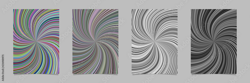 Hypnotic abstract spiral burst stripe page background template set - vector stationery designs Hypnotic abstract spiral burst stripe page background template set - vector stationery designs