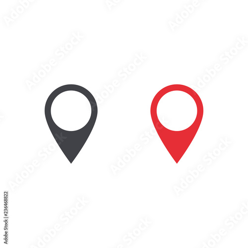 Vector map location icon. Map location shape. Location tag. Element for design ui app website interface. Position pin. Black and red tag