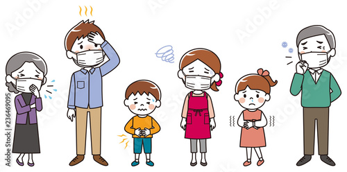 3 generations families who have caught a cold