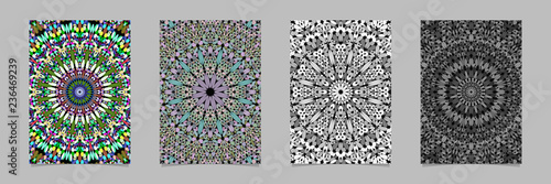Abstract floral ornate mandala pattern brochure background design set - vector stationery template graphics