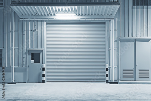 Roller door or roller shutter. Also called security door or security shutter with automatic system. For protection residential and commercial building i.e. house, warehouse, factory, shop and store.