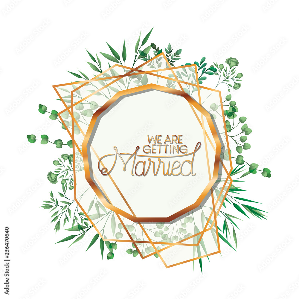 wedding invitation with golden frame wedding invitation with golden frame