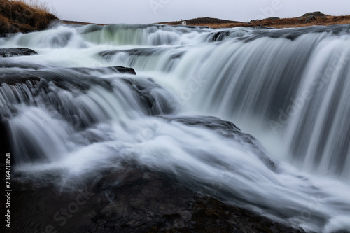 Reykjafoss, beautiful waterfall in the north part of Iceland © aruizhu