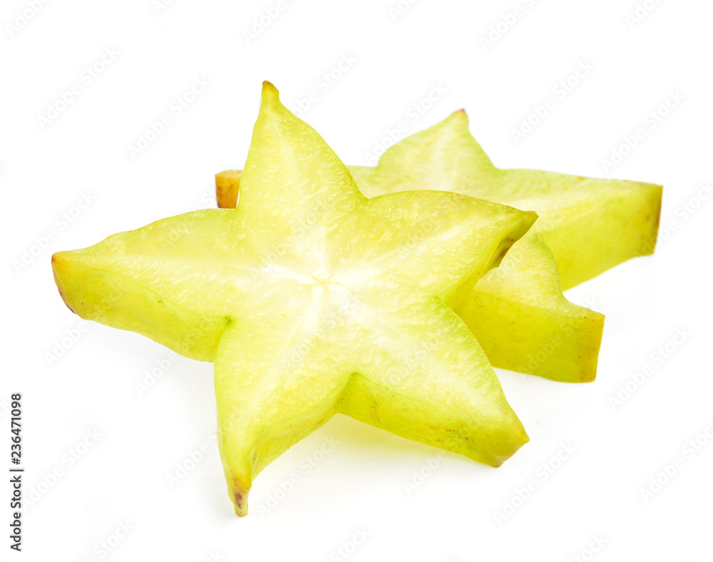 Fototapeta premium carambola, star fruit isolated on white background