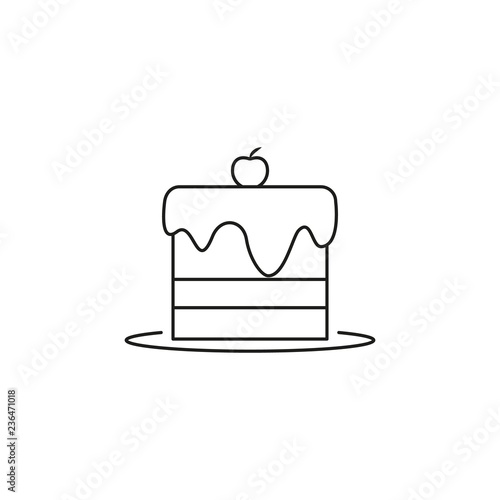 A piece of cheesecake icon with cherry