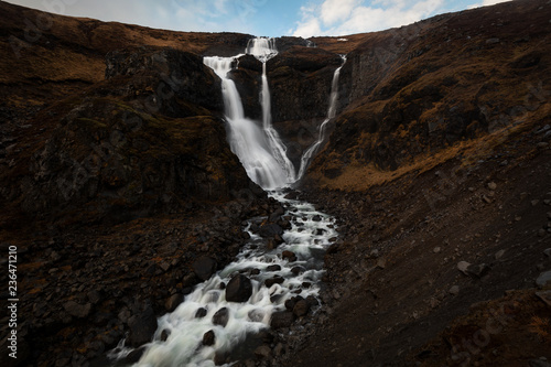 Rjukandafoss  beautiful waterfall in the north part of Iceland