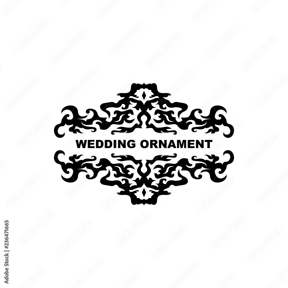 Wedding ornament vector template.