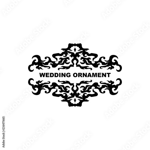 Wedding ornament vector template.