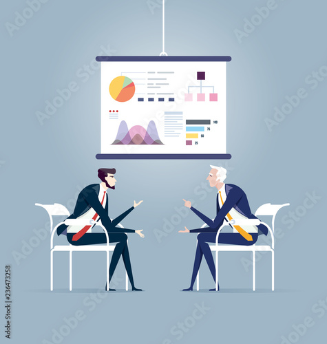 Business meeting and presentation board. Business concept vector