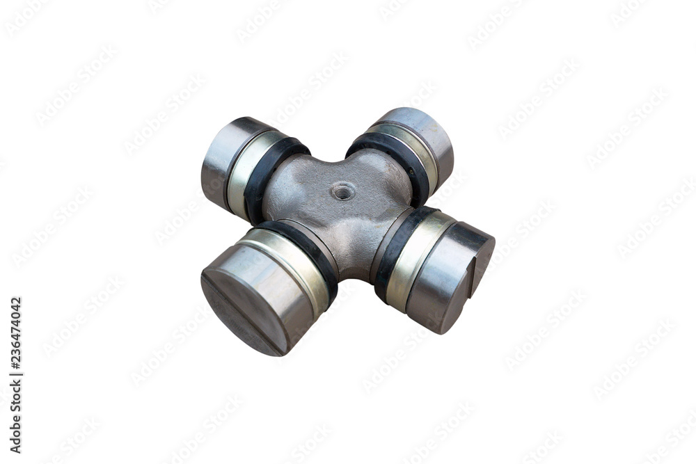 Propeller shaft, universal joint, isolated on white background Propeller shaft, universal joint, isolated on white background