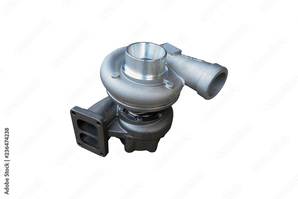 new turbocharged car engine Isolated on white background