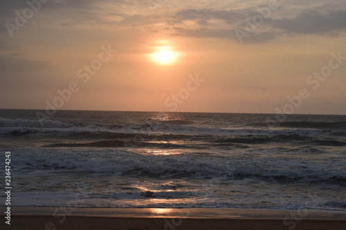 Paradise Beach  Pondicherry  India - October 1  2017  Morning view of Paradise beach.