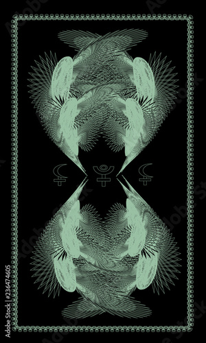 Tarot cards - back design. Lilith and Pluto