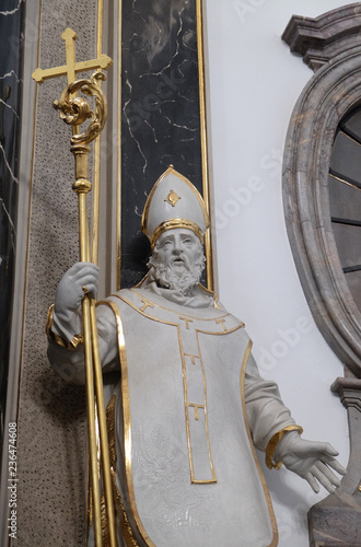 Saint Otto von Bamberg statue on the Provost’s altar in Wurzburg Cathedral dedicated to Saint Kilian, Bavaria, Germany photo