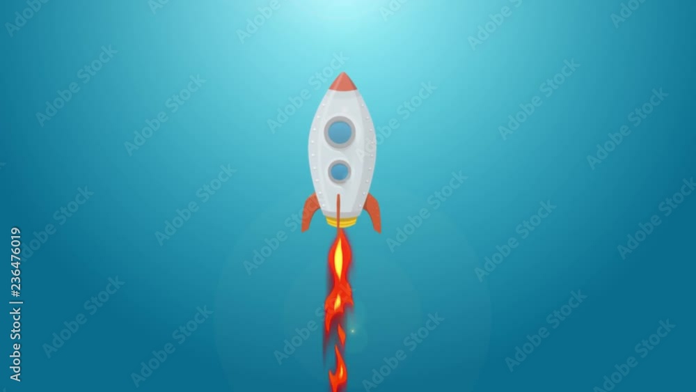 Rocket Ship Flying Through Space Animation Loop/ Looped Animation of a ...
