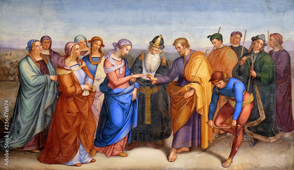 The Marriage of Mary, a copy of Raphael, Saint Martin church in Unteressendorf, Germany
