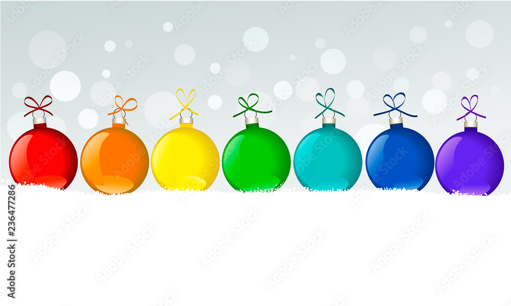Christmas balls in rainbow colors Christmas balls in rainbow colors