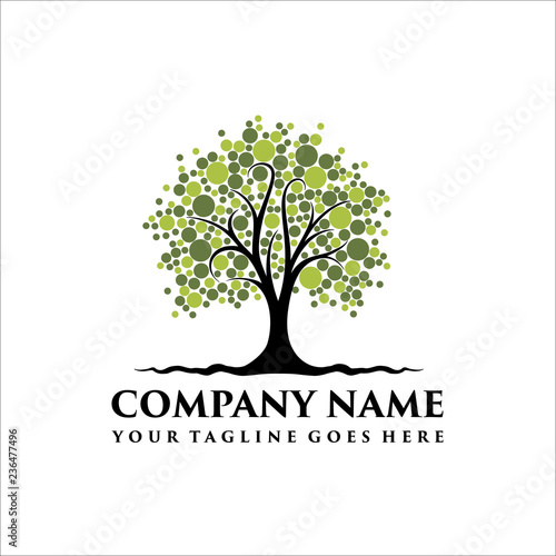 Abstract vibrant tree logo design, root vector - Tree of life logo design inspiration