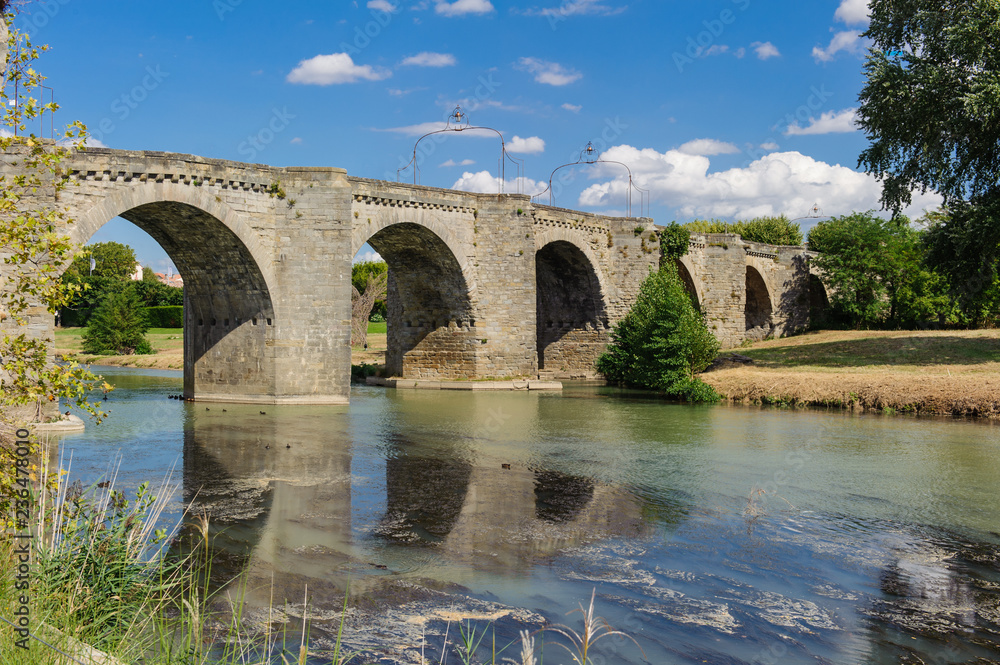 Alte Brücke in Carcassonne in Südfrankreich