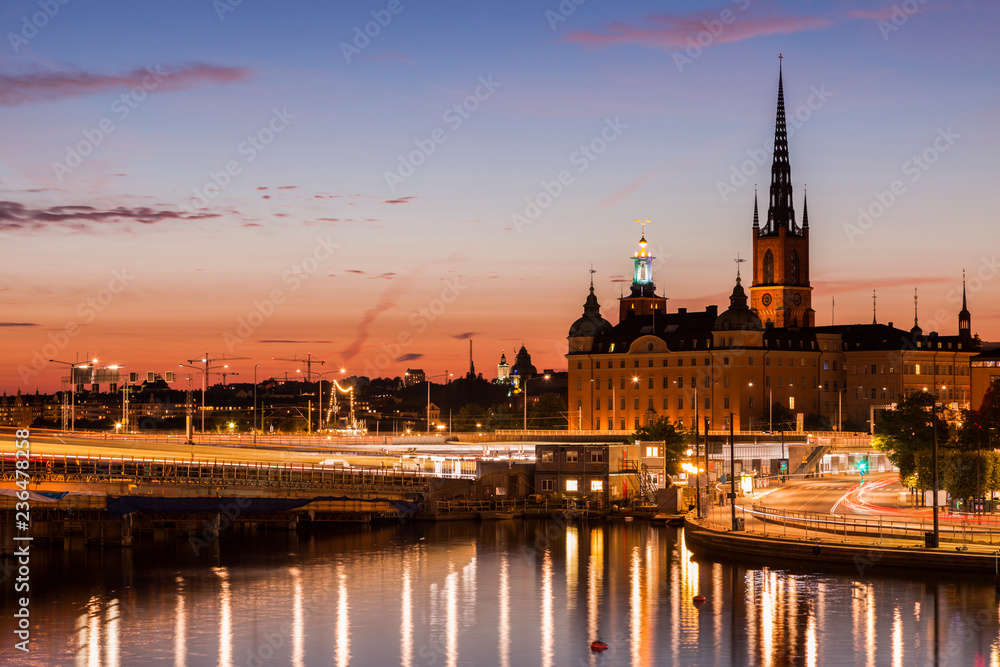 Riddarholm Church and City Hall in Stockholm