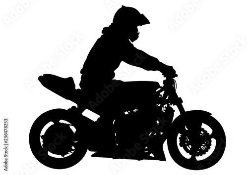 Old big bike and man white background
