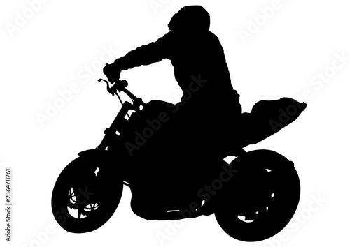 Old big bike and man white background