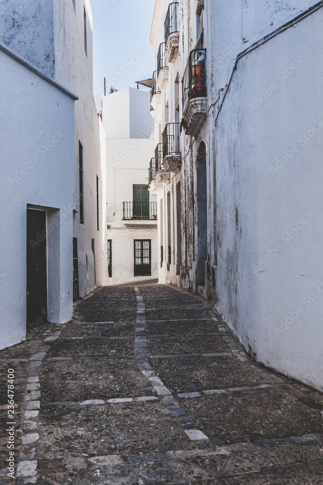 The white walls of Vejer de la Frontera, Cadiz. Andalusia, Spain.