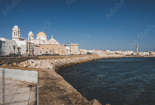 Cadiz Cathedral view. Andalusia. Spain.