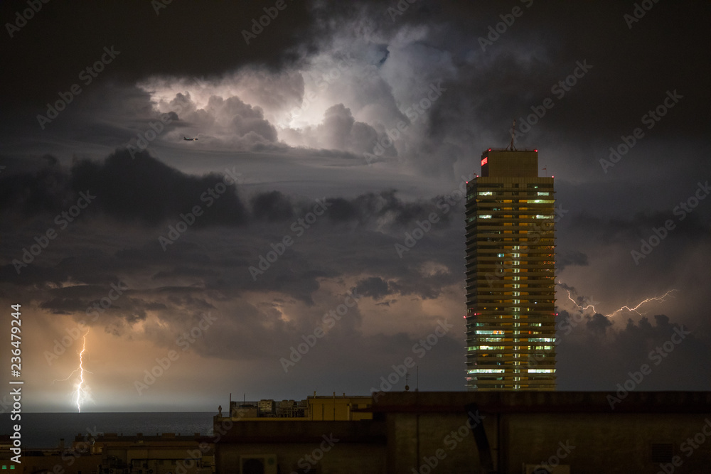 Tormenta costa de Barcelona