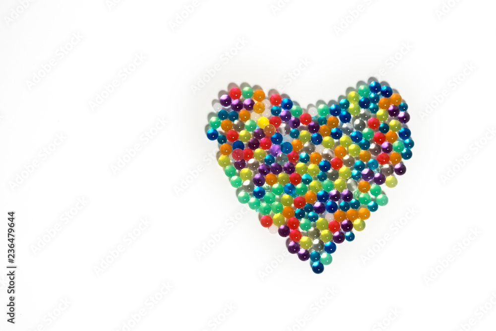 Heart of beads on a white background. Heart of beads on a white background.
