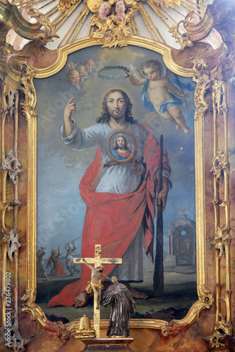 Saint Jude the Apostle altar in Cistercian Abbey of Bronbach in Reicholzheim near Wertheim, Germany photo