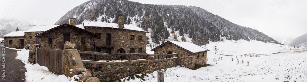 Paisaje invernal del Valle Incles en Soldeu, Andorra, invierno de 2018