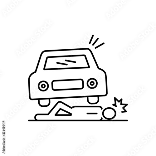 black line icon for accedental insurance