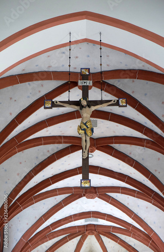 Ceiling in Maria im Grunen Tal pilgrimage church in Retzbach in the Bavarian district of Main-Spessart, Germany photo