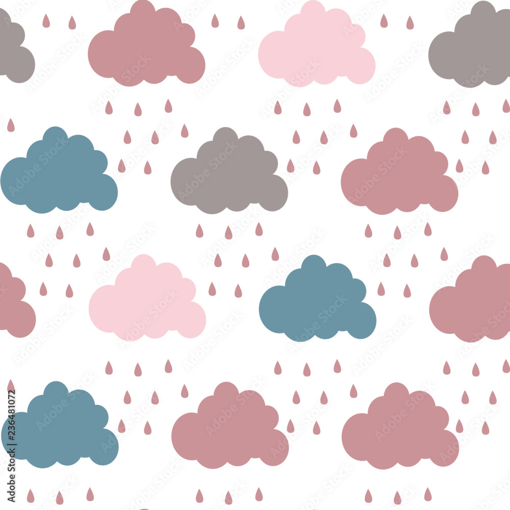 cute cloud. vector pattern. card for kids.