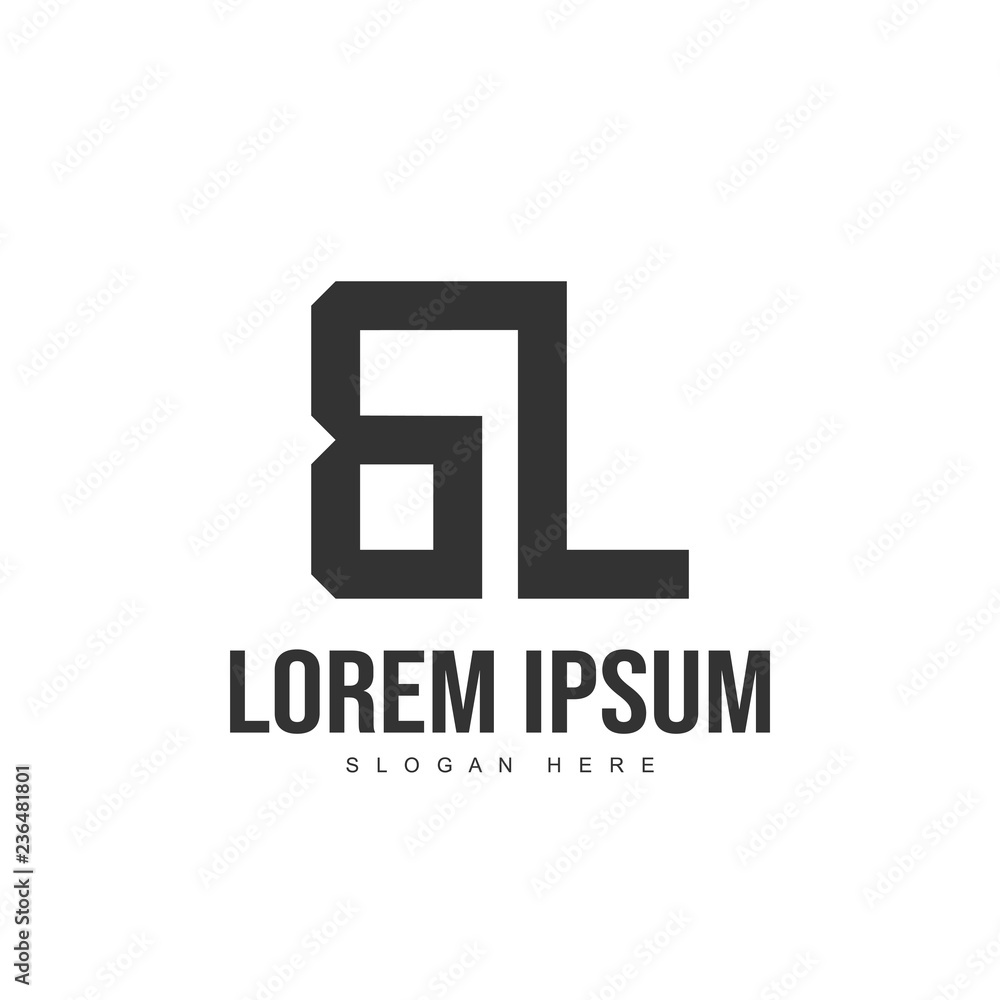 BL Letter logo design. Initial letter logo template