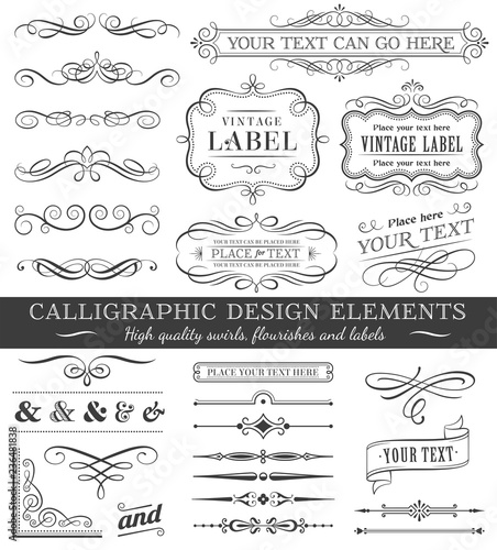 Vector Filigree Flourishes Design Set