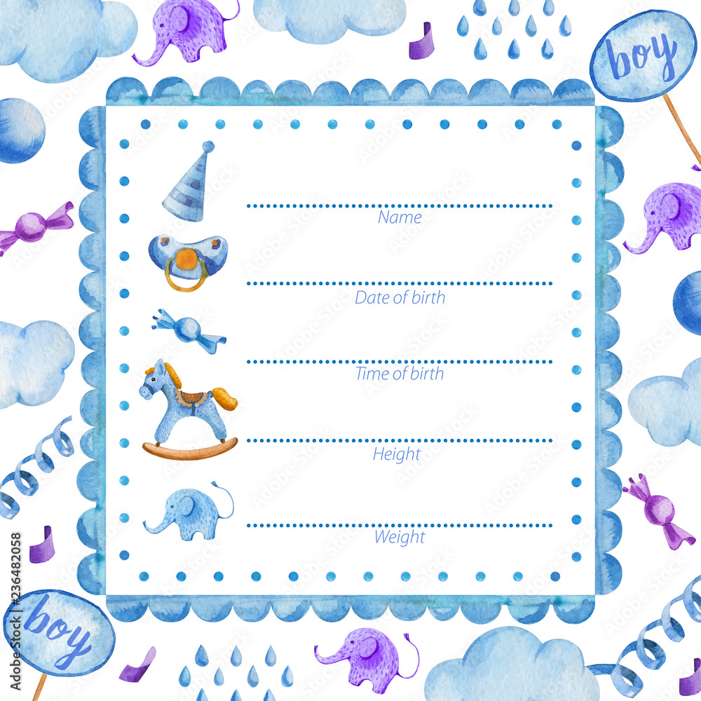 Template poster for newborn baby boy_Baby Shower Template poster for newborn baby boy_Baby Shower