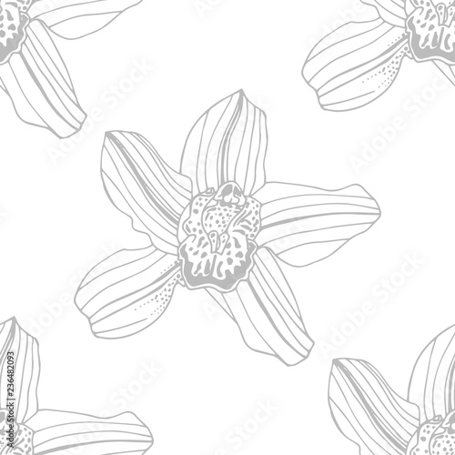 seamless pattern with orchid flower