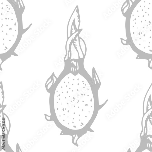 pitaya, pitahaya tropical fruit seamless pattern