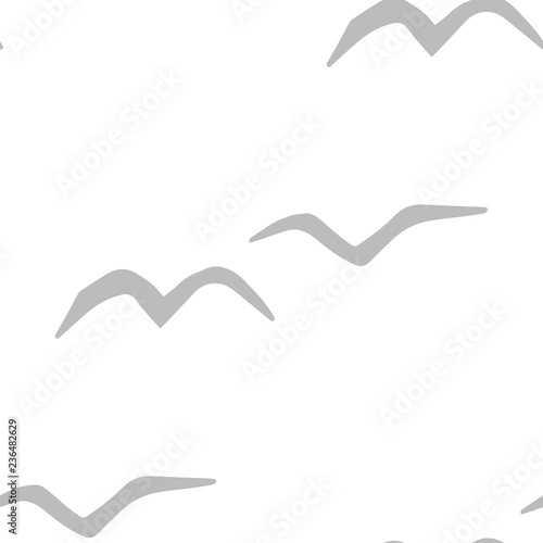 abstract seamless pattern with gulls birds