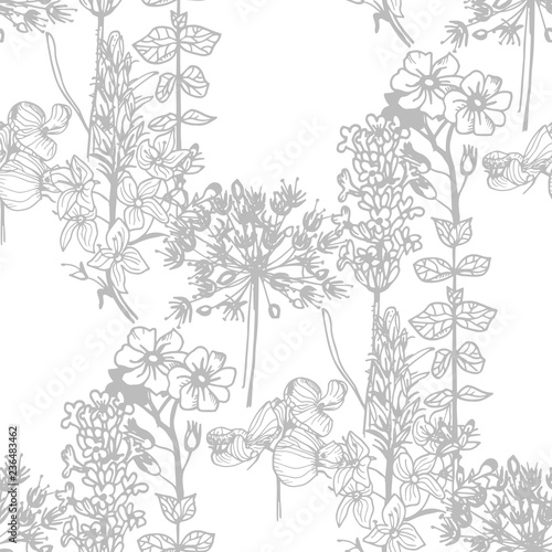 seamless floral pattern with wild flower