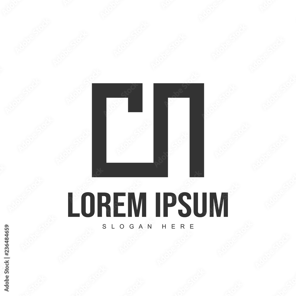 CN Letter logo design. Initial letter logo template