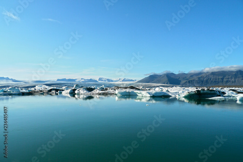 Iceland. Jokulsarlon glacier lagoon in a sunny day